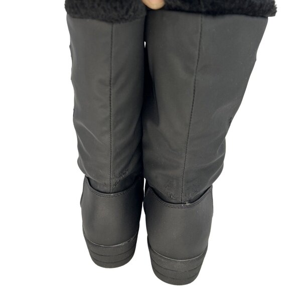 Judith Sport Faux Fur Lined Black Winter Snow Boots Womens 9M Snowflake Design - Picture 7 of 16